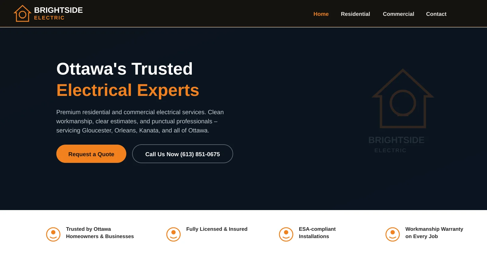 Brightside Electric website